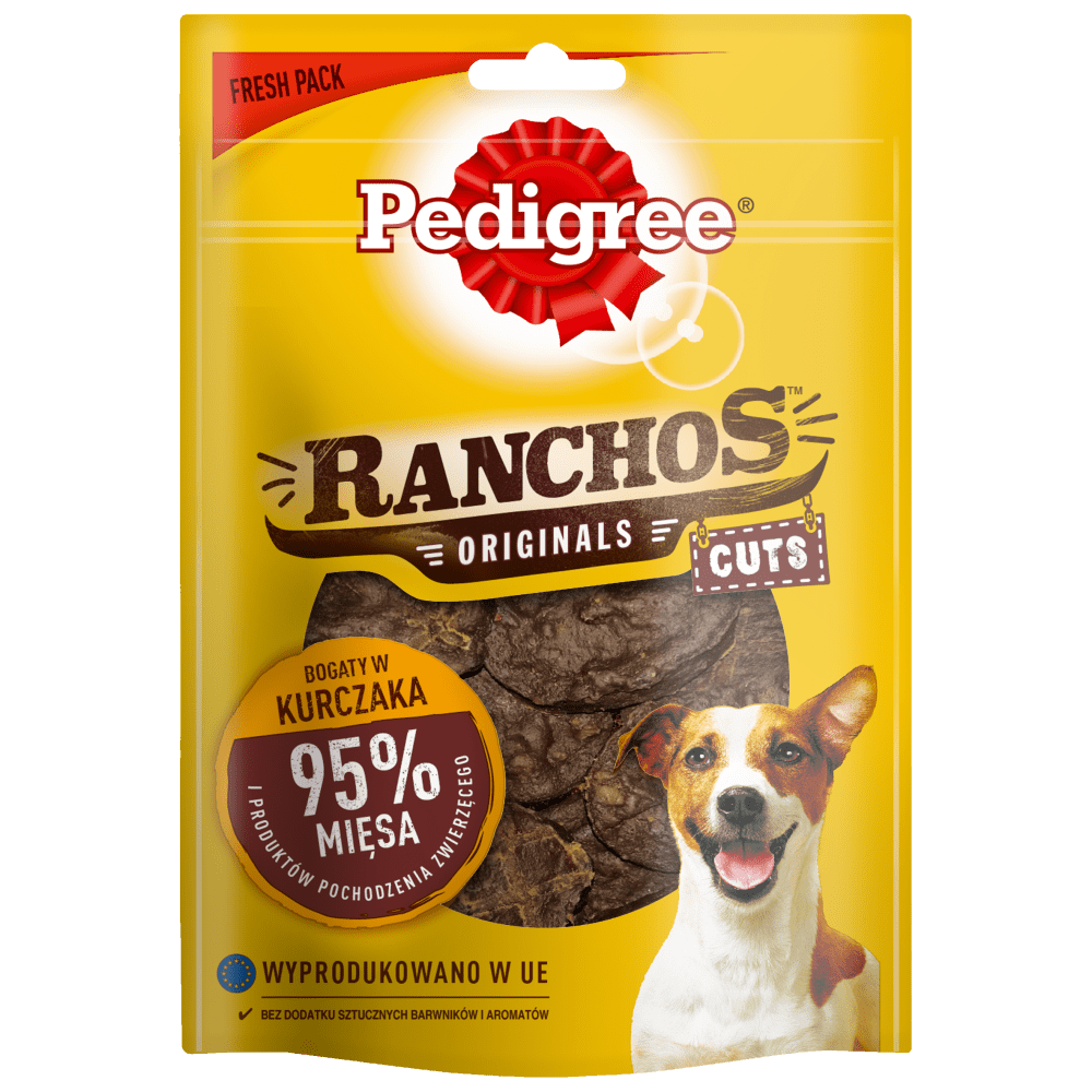 PEDIGREE® Ranchos™ Originals Cuts bogaty w kurczaka, 65g
