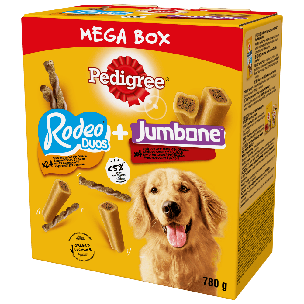 PEDIGREE® Rodeo™ Duos + Jumbone™ Mega Box, 780g