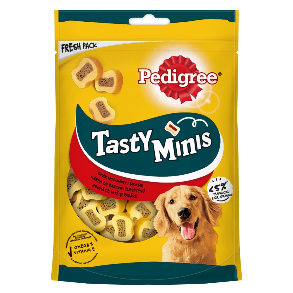 PEDIGREE® Tasty Minis o aromacie wołowiny i drobiu, 155g