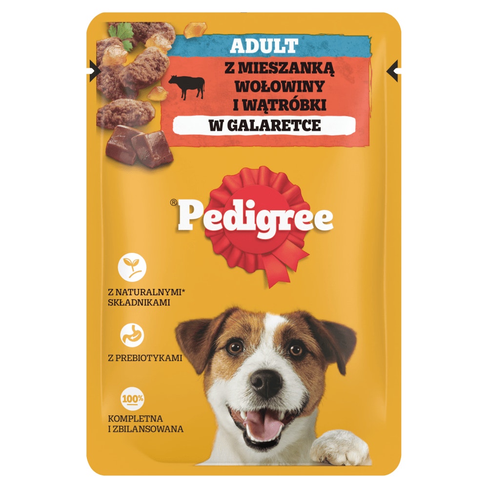 PEDIGREE® Adult z Wołowiną i Wątróbką w Galaretce, 100 g
