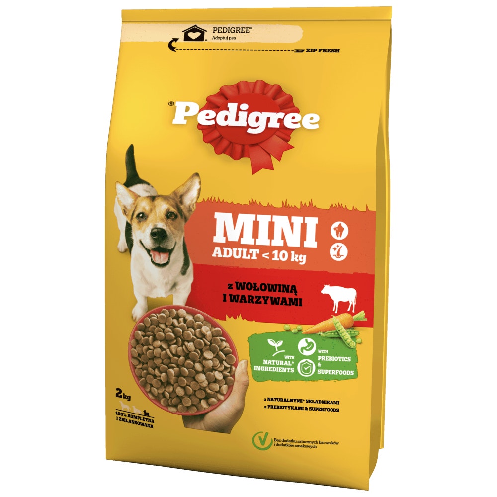 PEDIGREE® Adult z Wołowiną i Warzywami, Małe Rasy, 2 kg