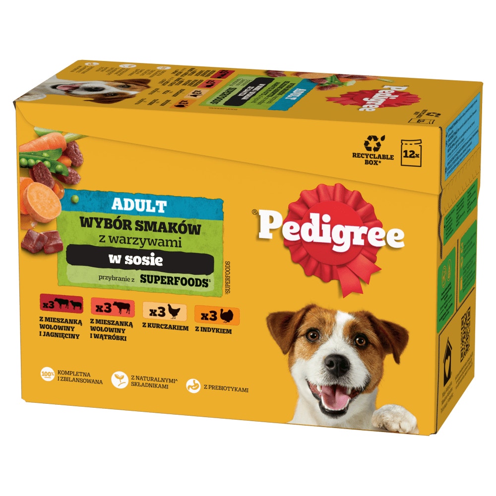 PEDIGREE® Adult Wybór Smaków z Warzywami w Sosie, 12 & 40 x 100 g